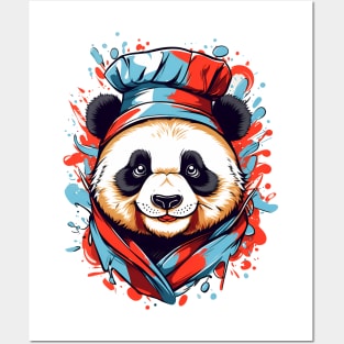 Cute panda chef. Portrait. Posters and Art